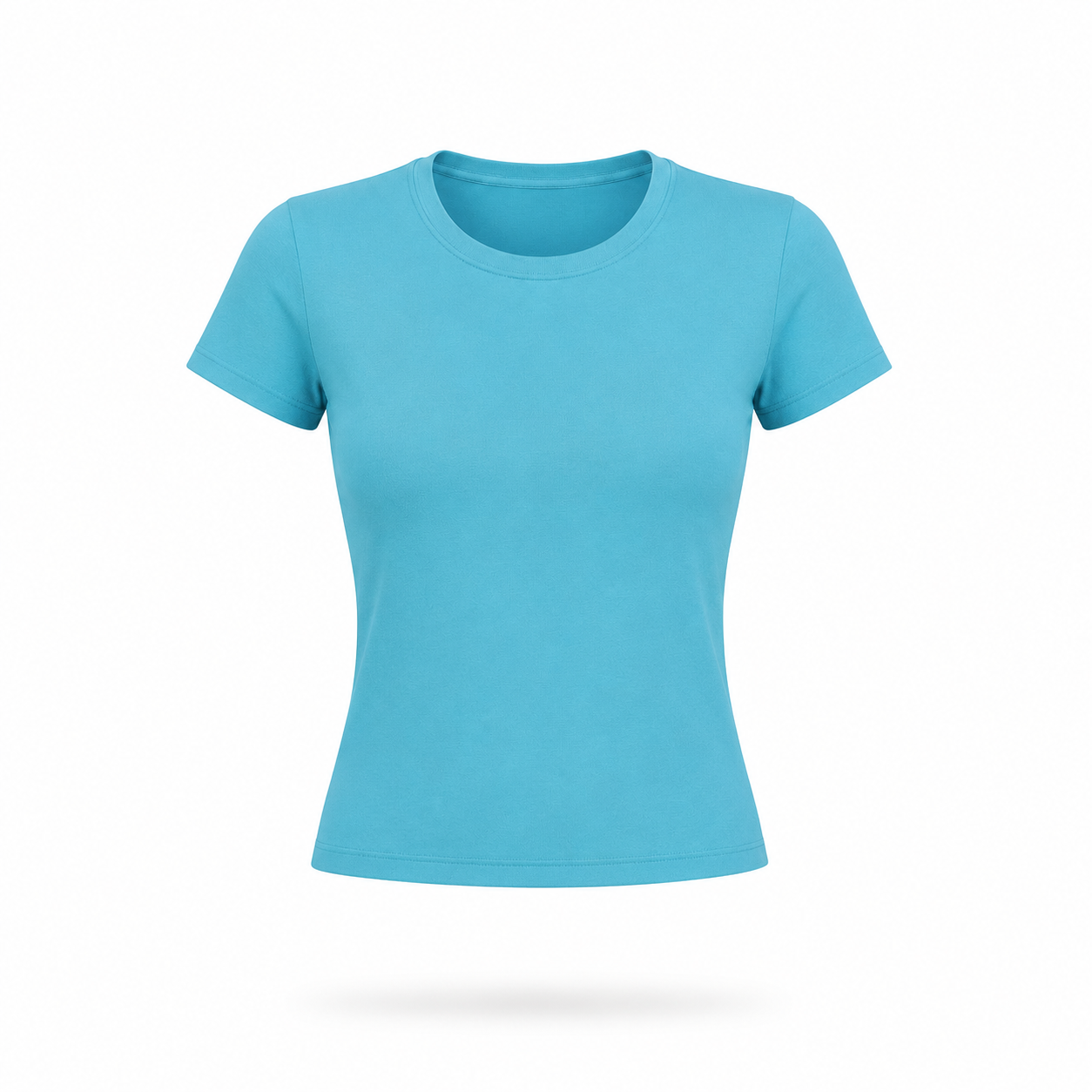 Turquoise - Form Fitted Baby Tee - Round Neck
