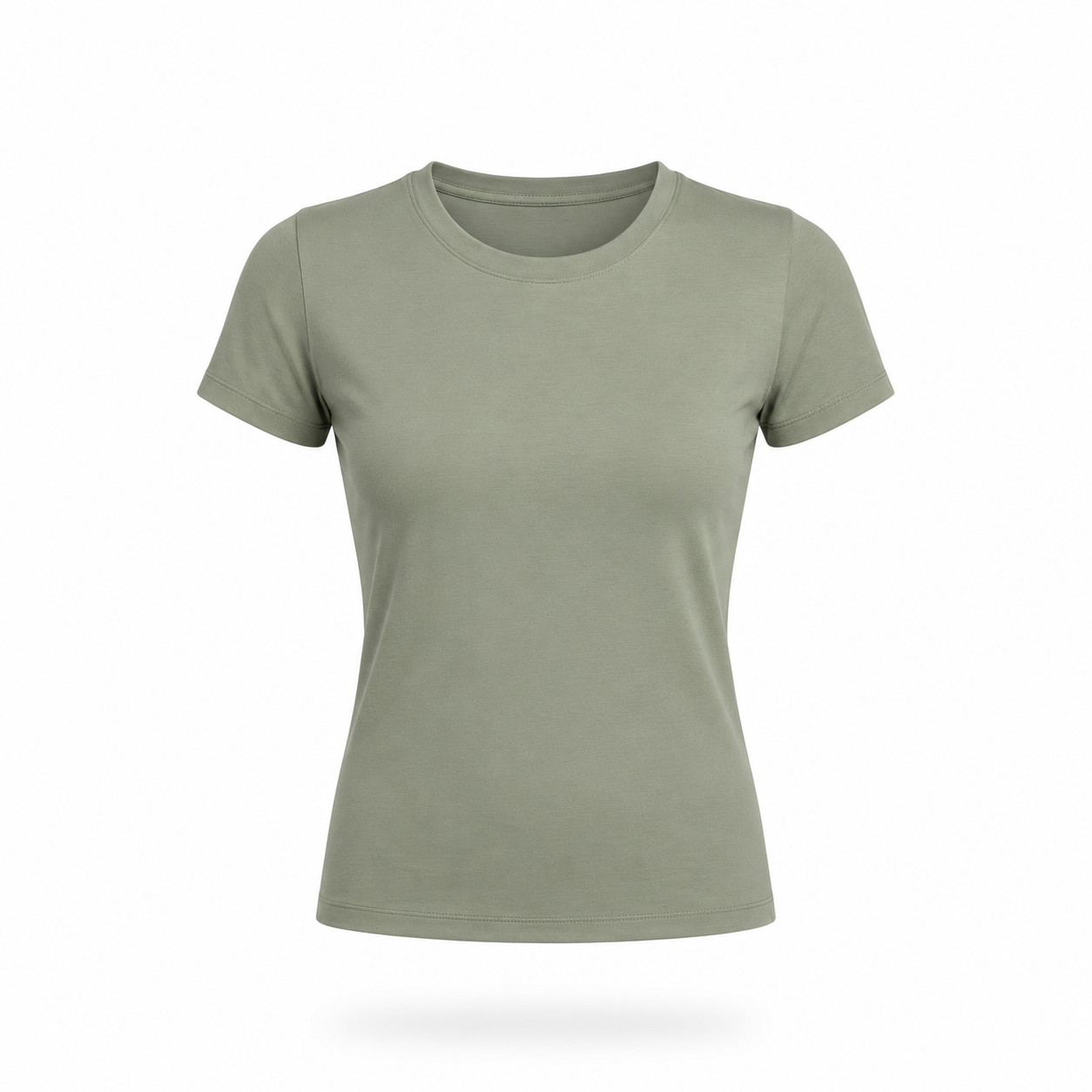 Olive - Form Fitted Baby Tee - Round Neck