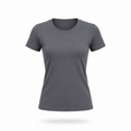 Grey - Form Fitted Baby Tee - Round Neck