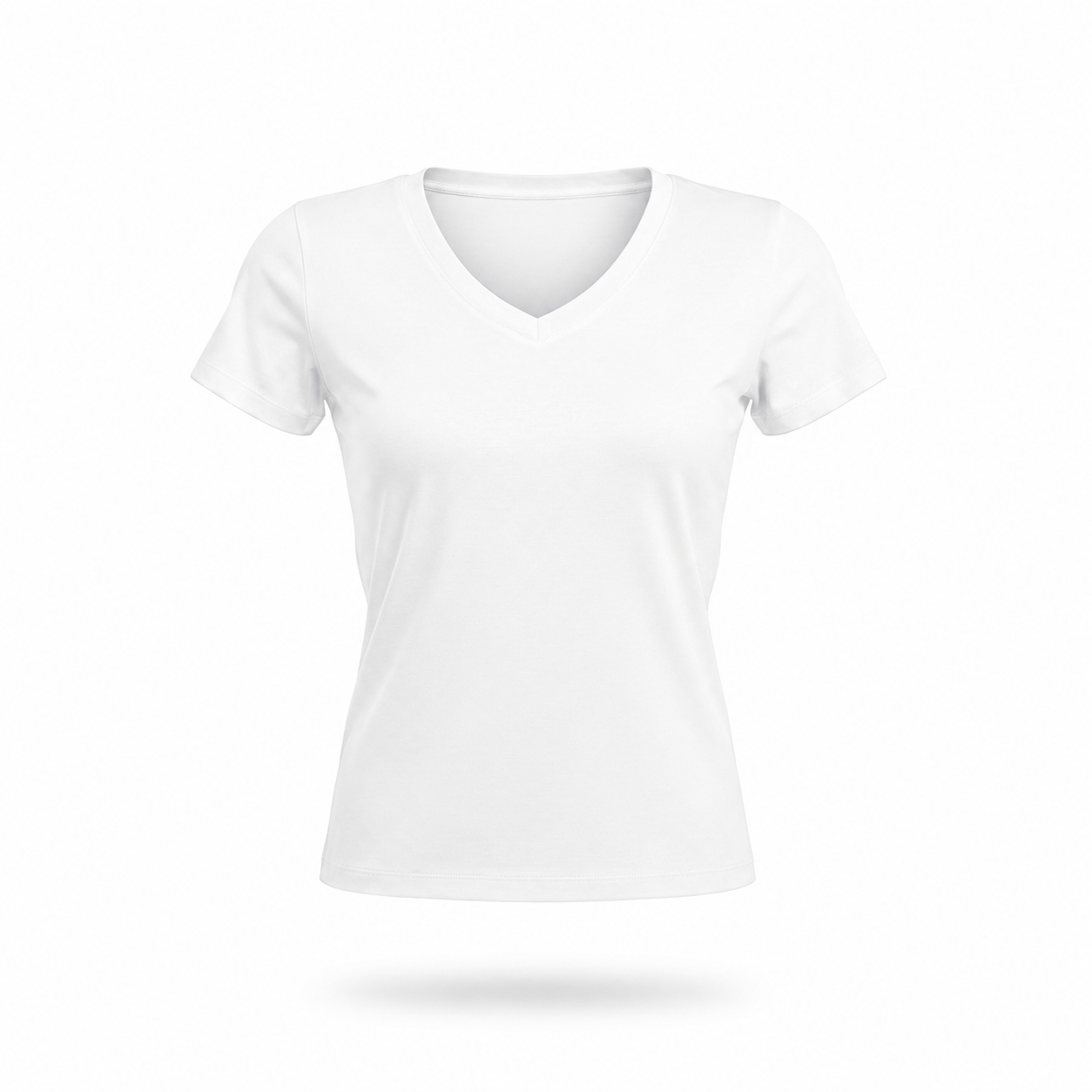 V-Neck - White - Form Fitted Baby Tee