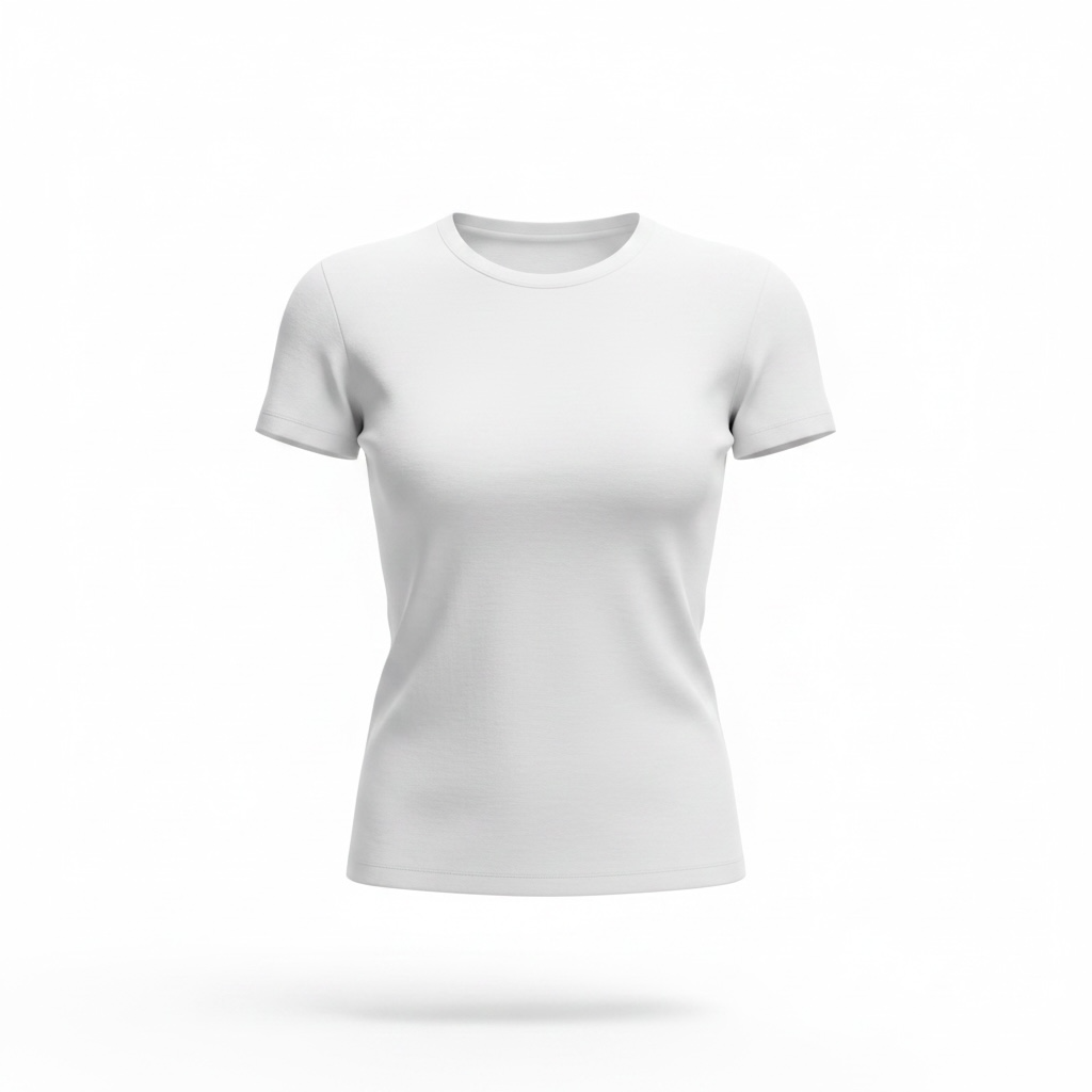 White - Form Fitted Baby Tee - Round neck