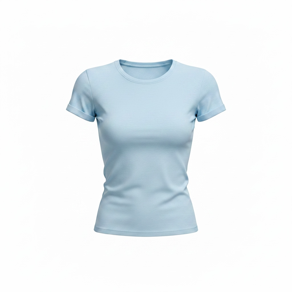 Baby Blue - Form Fitted Baby Tee - Round Neck