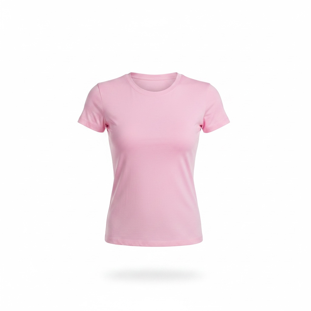 Pink - Form Fitted Baby Tee - Round Neck