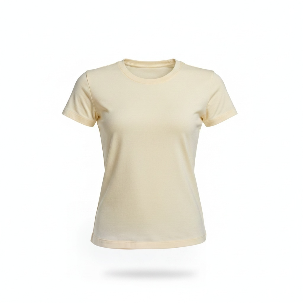 Yellow - Form Fitted Baby Tee - Round Neck