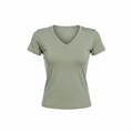 V-Neck - Olive - Form Fitted Baby Tee