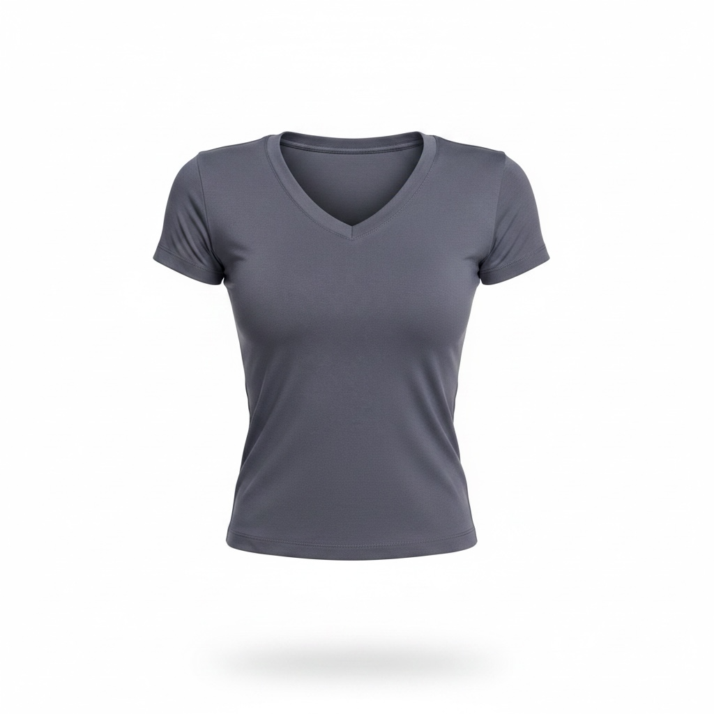 V-Neck - Grey - Form Fitted Baby Tee